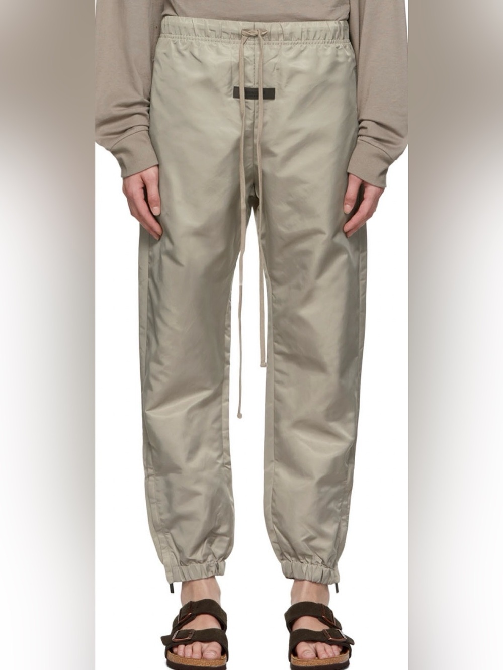 Fear of God ESSENTIALS Women’s Nylon Track Jogger Pants XS Taupe Drawstring